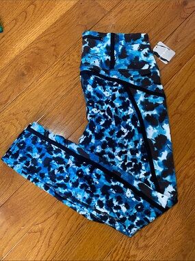 Free People Twilight Combo Blue & Black Print Leggings